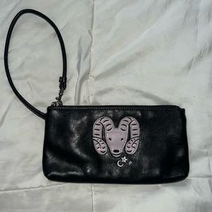 vintage liz claiborne aries faux leather wristlet